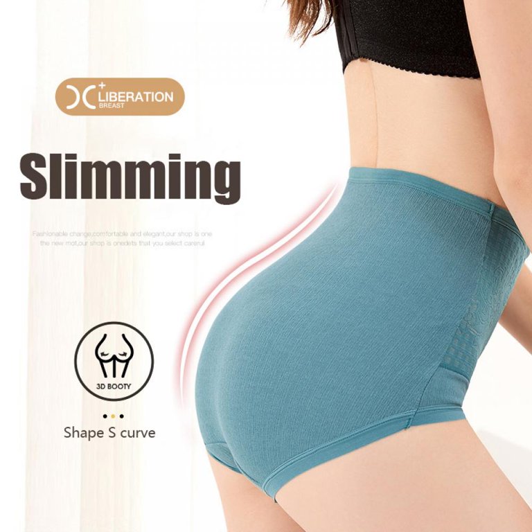 Plush Thickened Menstruation Warm Abdomen, High Waist, Comfortable Soft  Underwear, Women's Pure Cotton, Hip Lifting, Waist Care Briefs, Women's（4-Packs)  