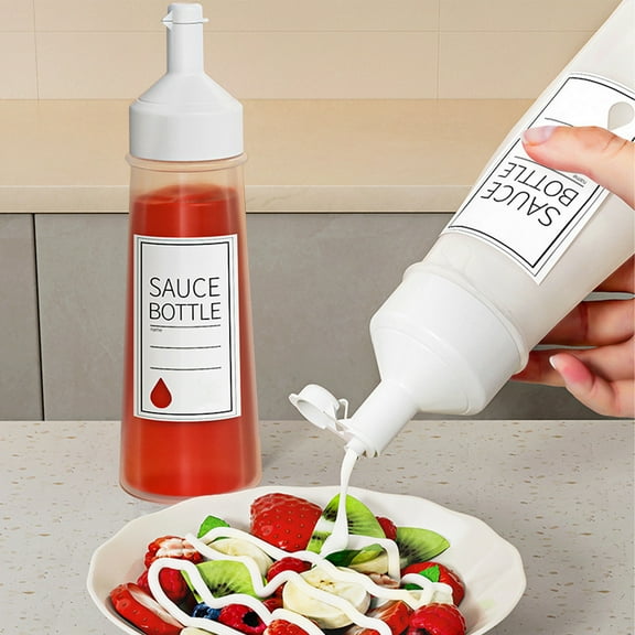 Yaoyar 11 oz Condiment Squeeze Bottles with Flip Top Cap for Sauces, Leak Proof Oil, Syrup, Dressing Squirt Bottles