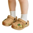 thumbnail image 3 of XIYON Kids Boys Girls Summer Slippers Soft Sole Non Closed Toe Hollow Out Cartoon Design Lightweight Breathable Shoes For Casual Daily Wear,Brown,11-12 Years, 3 of 5