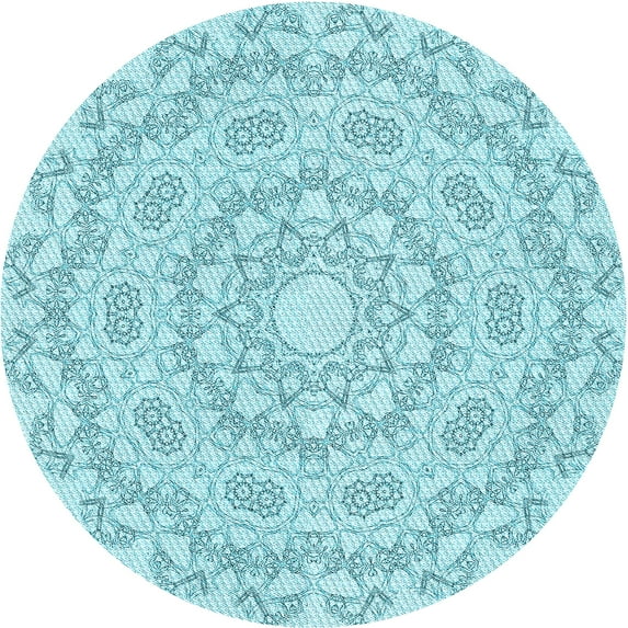Ahgly Company Indoor Square Patterned Electric Blue Area Rugs, 3' Square