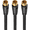 Black, variant on Coaxial Cable 3-Pack RG6 Coax Dual Shielded with Weatherproof F Type Connector Indoor Outdoor for Satellite Dish Cable TV Antenna – 3 ft 6 ft 10 ft