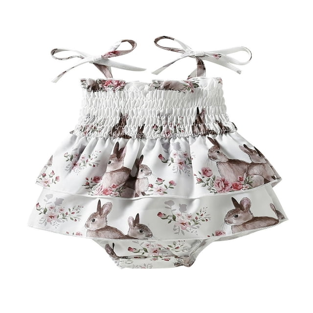 Newborn Baby Girls Summer Clothes Outfit Sleeveless Flower Print Ruffled One Piece Romper Jumpsuit