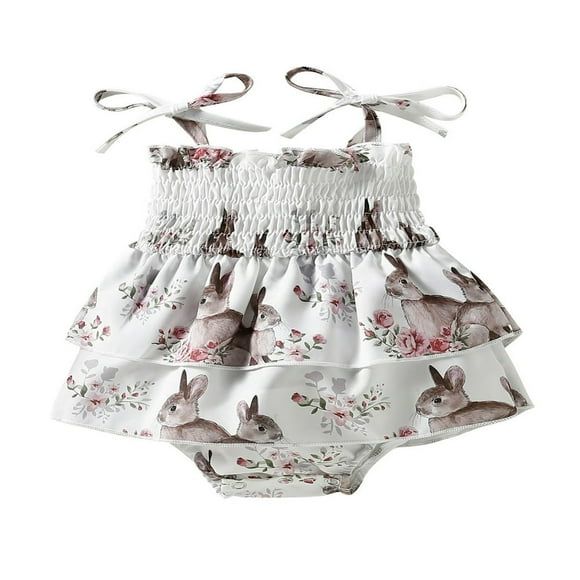 Tenue d'Été pour Nouveau-Née Fille Sans Manches à Imprimé Floral, Barboteuse une Pièce à Volants