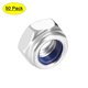 thumbnail image 1 of Tuercas de bloqueo hexagonales con inserto de nylon M5 x 0.8mm, acero al carbono galvanizado blanco 50pcs, 1 of 5