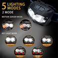 thumbnail image 3 of Rechargeable Headlight, Lumen Headlight Flashlight, IP65 105° Adjustable Headlight Suitable for Camping, Running, 3 of 6