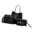 thumbnail image 3 of 4 piezas de bolso de cuero para mujer, bolso de mano, bolso de hombro, bolso de hombro, bolsos Negro Colcomx Bolsos de hombro Cartera de embrague, 3 of 7