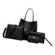 thumbnail image 3 of 4 piezas de bolso de cuero para mujer, bolso de mano, bolso de hombro, bolso de hombro, bolsos Negro Colcomx Bolsos de hombro Cartera de embrague, 3 of 7