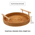 thumbnail image 1 of Wholesale Japanese-Inspired Vietnamese Rattan Storage Basket with Upgraded Handles - Large Round 28x3cm Fruit/Bread Tray for Living Room, Natural Rustic Design, Durable Versatile Home Organizer, 1 of 5