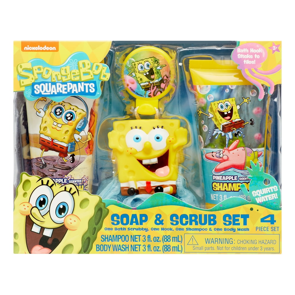 SpongeBob SquarePants 4Piece Soap & Scrub Bath Set