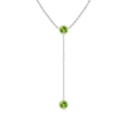 thumbnail image 1 of Angara Collier Péridot Naturel - Collier Style Lariat Péridot Rond 1.1 ct en Platine pour Femmes, 1 of 8