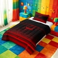thumbnail image 2 of meiyoeat red Black Monogram Twin Comforter Sets,Modern Letter P Bedding Set,Black Reversible,2pcs,1 Comforter and 1 Pillowcase, 2 of 7