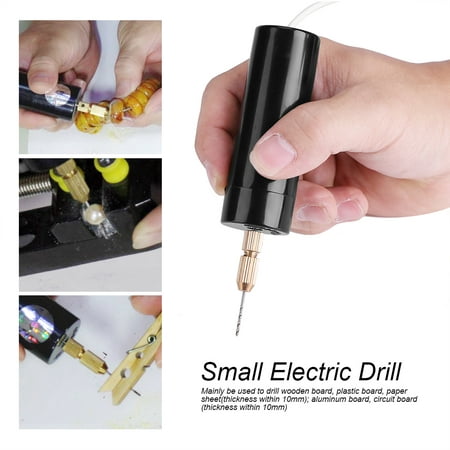 WALFRONT Portable Mini Small Electric Drills Handheld Micro USB Drill with 3pc Bits DC 5V, Mini Hand Drill, Small Electric (Best Portable Drill Guide)