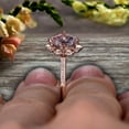 thumbnail image 5 of 1.5 Carat Princess Cut Pink Morganite Engagement Ring On 10k Rose Gold Wedding Ring Art Retro Vintage Looking, 5 of 5