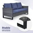thumbnail image 4 of POCASSY 74.02" Wide Outdoor Wicker Patio Sofa with Cushions and Ottomans, 4 of 7
