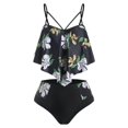 thumbnail image 1 of Más el tamaño de la impresión floral del recorte de baño tankini Rosegal Camisetas sin mangas de talla grande, 1 of 5