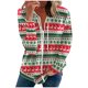 thumbnail image 2 of Moda Mujer Camiseta de manga larga Invierno Navidad Impresión Blusa Con capucha Cremallera Abrigo Tops Fridja  po493, 2 of 7