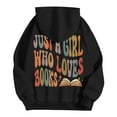 thumbnail image 3 of Women's Casual Fashion Reading Letters Printed Long Sleeved Hooded Sweatshirt Womens Zip up Jacket Figs Scrub Jacket Women Small Jacket Winter Top Zipper Jacket Women Fuzzy Jackets Women Zip up Basin, 3 of 3