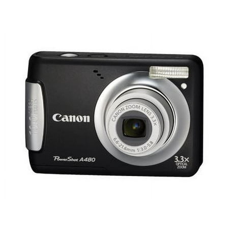 Canon PowerShot A480 - Digital camera - compact - 10.0 MP - 3.3x optical zoom - black