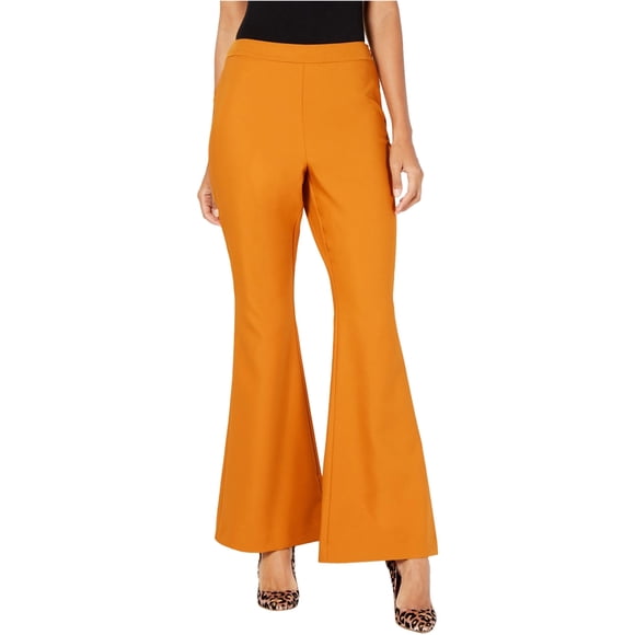 INC Pantalones de pierna ancha informales sólidos para mujer, amarillo, 6