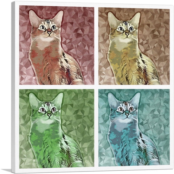 ARTCANVAS Somali Cat Breed Collage Canvas Art Print - Size: 12" x 12" (1.50" Deep)