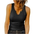 thumbnail image 2 of YHAJDS Women's Basic T-shirts Round Neck Short Sleeve Knit Solid Color Casual Summer Blouse, 2 of 5