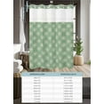 thumbnail image 6 of No Hook Cloth Fabric Shower Curtain with Snap in Liner, Green Beige Dandelion Waterproof Shower Curtains Set with See Through Top Window, Farmhouse Botanical Blossom Bath Curtains Shower 60"x72", 6 of 6