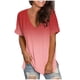thumbnail image 1 of Camisetas con Cuello en V Mujeres Camiseta Suelta de Manga Corta con Cuello en V, Cómoda Camiseta Diaria, 1 of 4