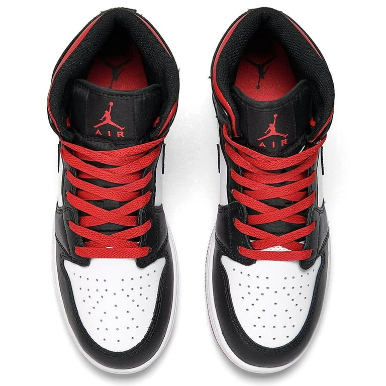 Jordan 1 mid gym red/black/white grade school sale