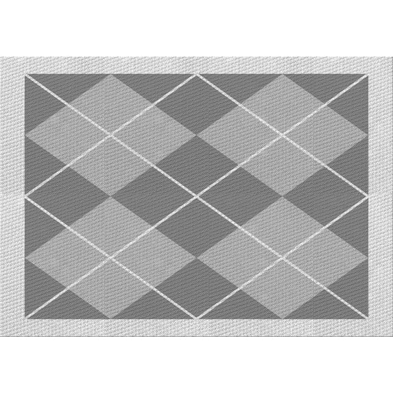 Ahgly Company Machine Washable Indoor Rectangle Transitional Gray Area Rugs, 5' x 7'
