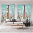 thumbnail image 6 of Coastal Beach Kitchen Curtain for Berdoom Living Room Cafe 72 Inch Length, Ocean Wave Summer Sea Starfish Coral Teal Beige Tiers Curtains Light Filtering Drapes Window Treatment 2 Panels 52"Wx72"L, 6 of 8