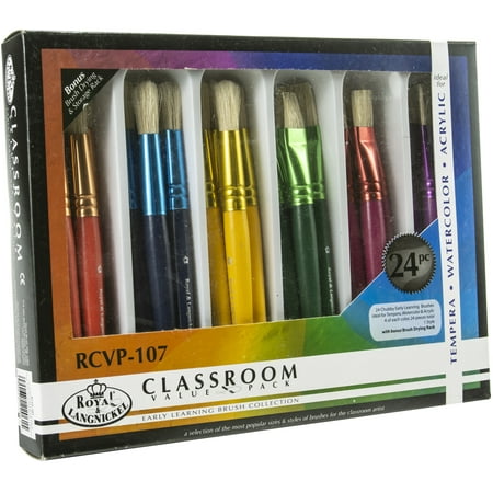 UPC: 0090672220615 | Royal & Langnickel White Bristle Classroom Value Pack – Chubby Brushes  Set of 24