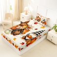 thumbnail image 5 of Manfei Cartoon Fall Gnome Truck Twin Sheets for Teens, Orange Autumn Pumpkin Leaf Bedding, 3-Piece, 1 Flat Sheet, 1 Fitted Sheet and 1 Pillowcase, 5 of 6