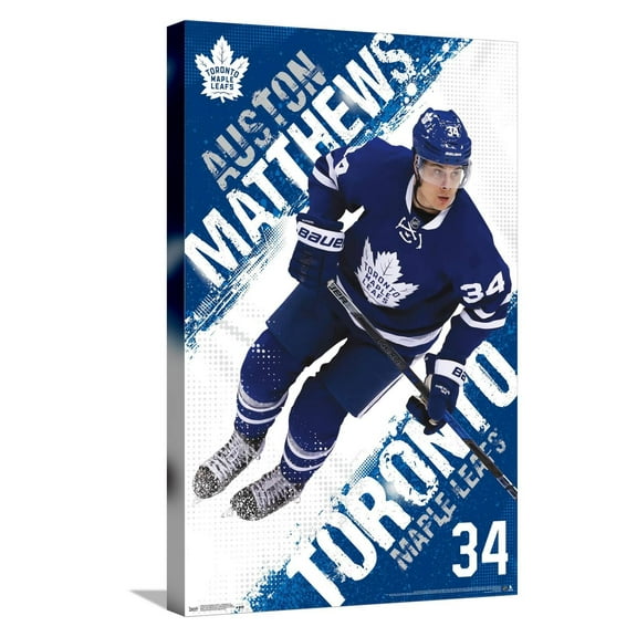 NHL Toronto Maple Leafs - Auston Matthews 16 Canvas Wall Poster, 14.725" x 22.375"