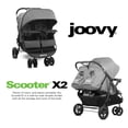 thumbnail image 3 of Joovy Scooter X2 Cochecito doble lado a lado con bandejas dobles para refrigerios, plegado con una sola mano, asientos reclinables en múltiples posiciones, reposapiernas ajustables y almacenamiento en, 3 of 5