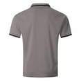thumbnail image 5 of SHIXIAOO T-Shirt à Col à Revers pour Homme de Printemps, Chemise de Base, Chemise à Manches Courtes, Haut Patchwork, Haut d'Entraînement pour Hommes, Chemises à Col Long pour Hommes, 5 of 5