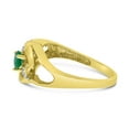 thumbnail image 4 of 14k Yellow Gold Round Emerald And Diamond Heart Ring, 4 of 6