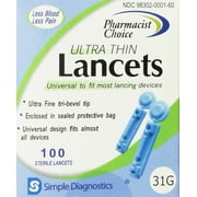 Pharmacist Choice Twist Top 31G Lancets 100 Each