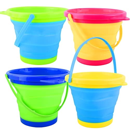 JOYIN 4 Cubos y Canastillas Plegables para Niño, Cubeta Portátil con Tina Redonda Plegable Joyin JOYIN