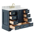 thumbnail image 3 of Ariel Stafford 43 Inch Single Oval Sink Vanity With Carrara White Marble Countertop W/0.75" Edge In Midnight Blue, 3 of 11