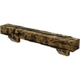 thumbnail image 3 of Ekena Millwork 4"H x 8"D x 60"W Riverwood Faux Wood Fireplace Mantel Kit with Ashford Corbels, Natural Golden Oak, 3 of 10