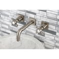 thumbnail image 2 of Kingston Brass KS6128BX Metropolitan Double-Handle Wall Mount Bathroom Faucet, Brushed Nickel, 2 of 8