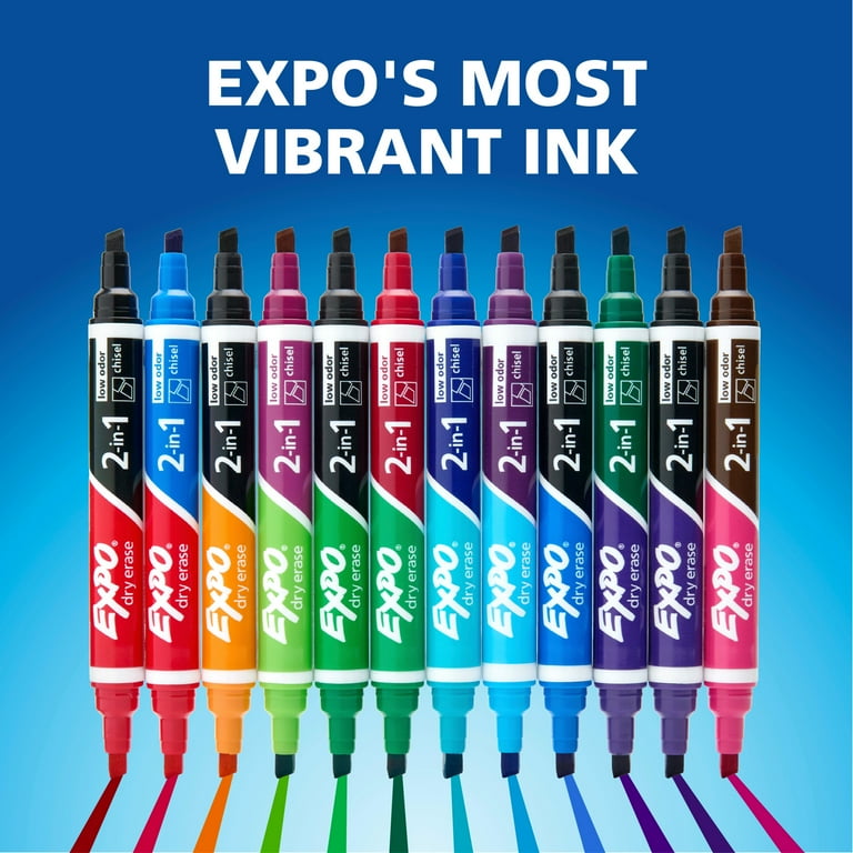 2-in-1 Dry Erase Markers, Medium Chisel Tip, Assorted Colors, 2/Pack 2-in-1 Dry Erase Markers, Medium Chisel Tip, Assorted Colors, 2/Pack