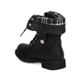 thumbnail image 3 of New Girl Little Wild Diva Beatrix-13 Leatherette Plaid Fold Down Combat Boot, 3 of 5