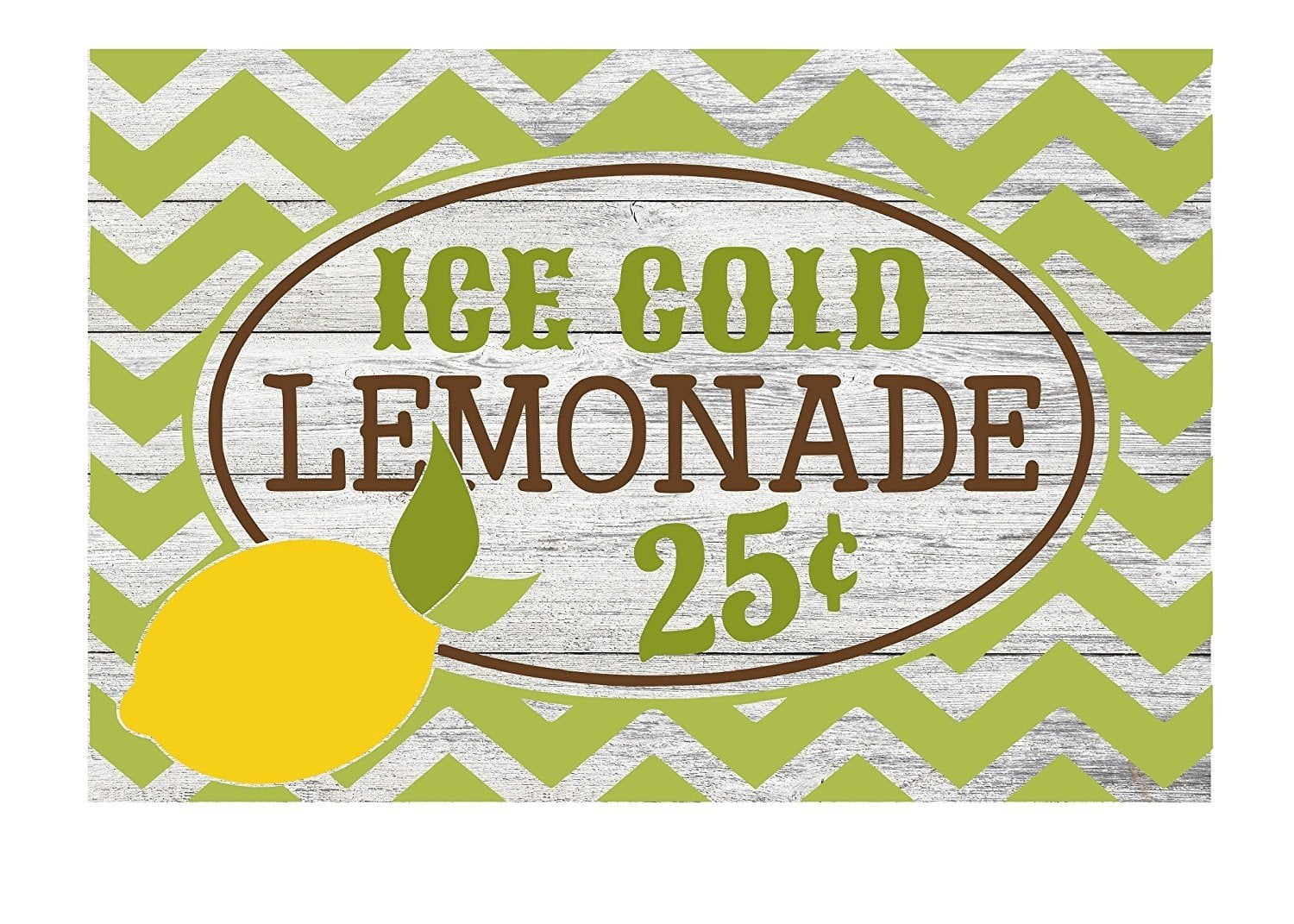 Ice Cold Lemonade 25 Cents Rustic Kitchen Metal Sign 12" x 8