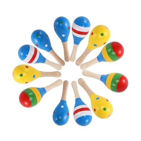 12 Pieces Maracas For Maraca Favours Wooden Maracas Colorful Mini Maracas For Fiesta Favours Instruments Maracas,Random Colors