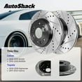 thumbnail image 3 of AutoShack Rear Solid Drilled & Slotted E-Coated Brake Rotors 2-PC Set Replacement for 2011-2020 Toyota Sienna 2014-2019 Toyota Highlander 2010-2015 Lexus RX350 ShadowGuard 12.17" (309 mm), 3 of 5