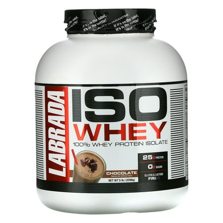 ISO Whey, 100% Whey Protein Isolate, Chocolate, 5 lb (2268 g), Labrada Nutrition