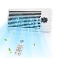 thumbnail image 4 of 4" x 10" Smart Register Booster Fan - 10-Speed Quiet Vent Fan with Remote Control for Heating & Cooling, Floor/Wall/Ceiling Mount, White, 4 of 5