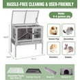 thumbnail image 6 of Aivituvin Guinea Pig Cage Indoor Rabbit Hutch with Chew-Proof Edges - Grey, 6 of 11