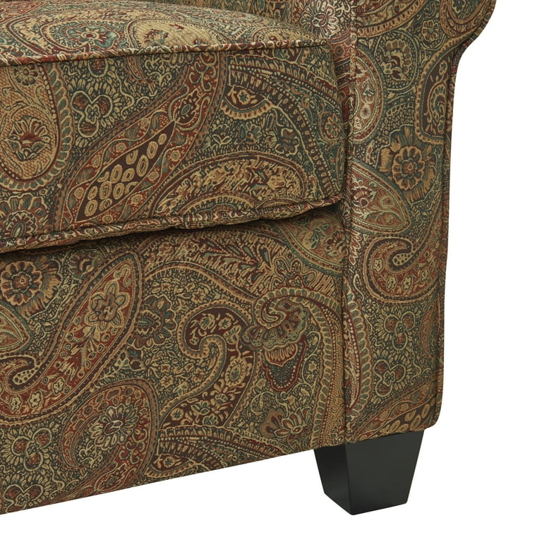 Homesvale Ward Arm Chair and Ottoman Burgundy Paisley Walmart